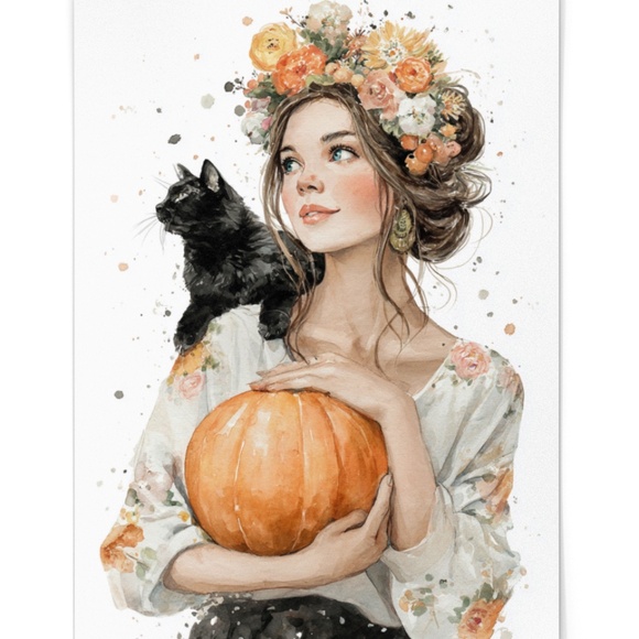 Enchanting Autumn - Fall Theme Wall Art Print Poster Unframed, Thanksgiving Gift - Picture 2 of 7
